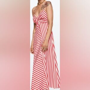 MANGO Striped Cotton-Blend Dress